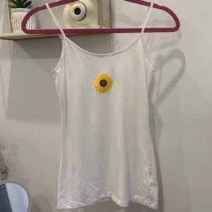 White sunflower tank top